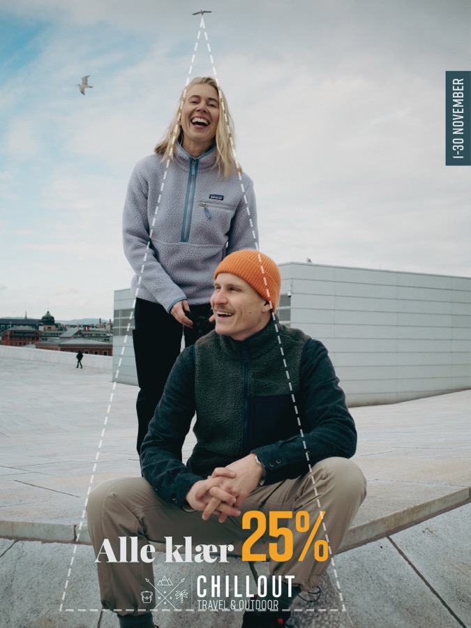 Bildekomposisjon med fokalpunkt langs en trekant i motivet